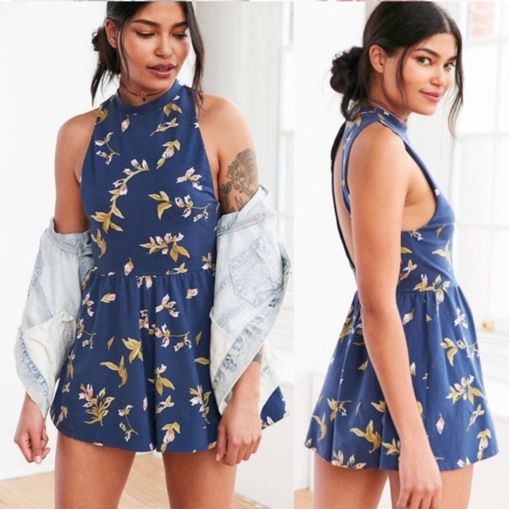 Kimchi Blue Rebecca Floral Mock Neck Romper